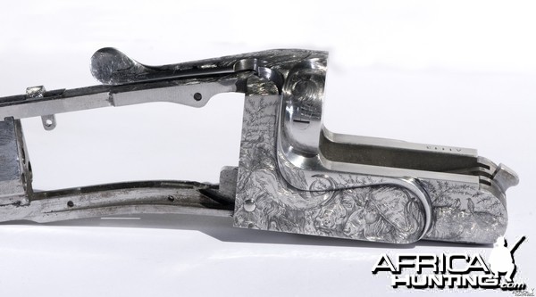 Cape Buffalo Engraving on Double Rifle