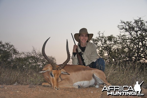 My wife with her first ever animal