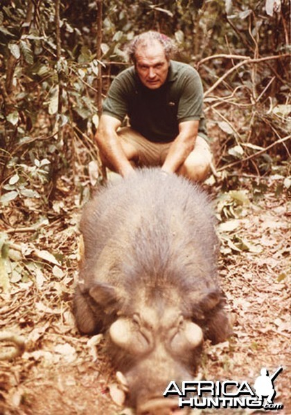 Marc Pechenart with a Giant Forest Hog