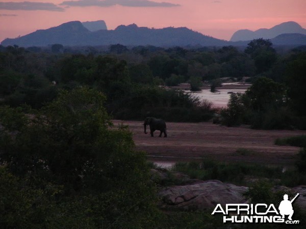 View from camp up the Lugenda river, Mozambique