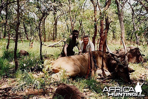 Bela Hidvegi with Lord Derby Eland hunted in CAR