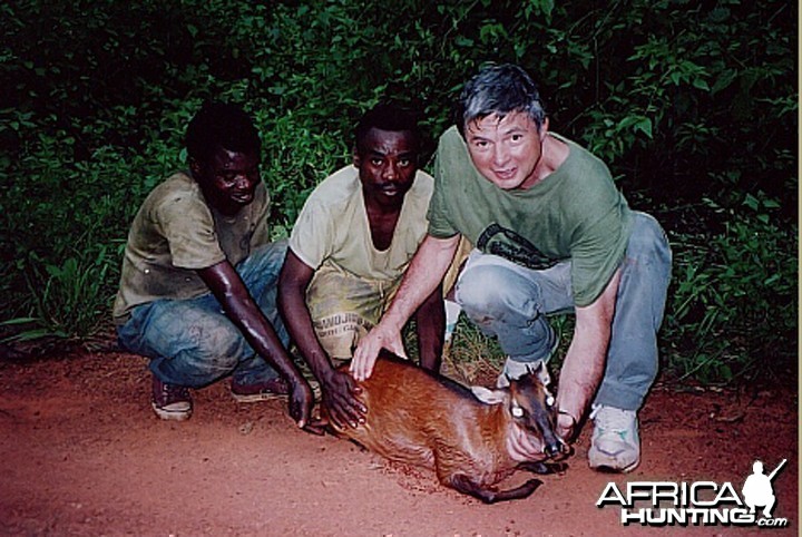 Bela Hidvegi with Bay Duiker hunted in Cameroon