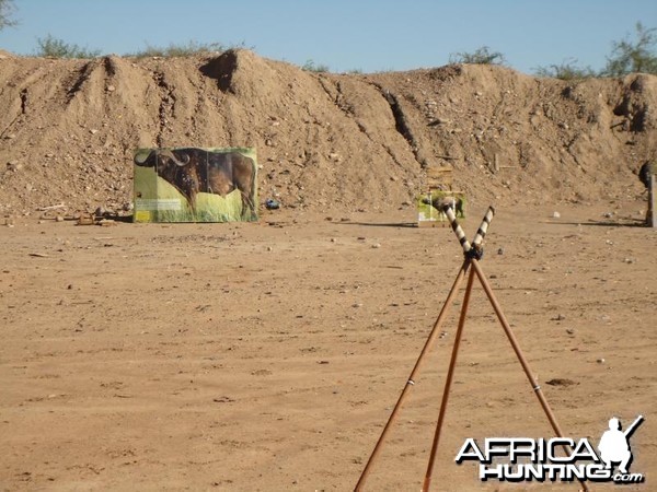 In the AZ desert practicing before my Zimbabwe hunt