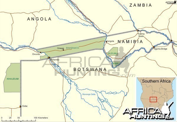 Overview of BMM Parks Map, Namibia