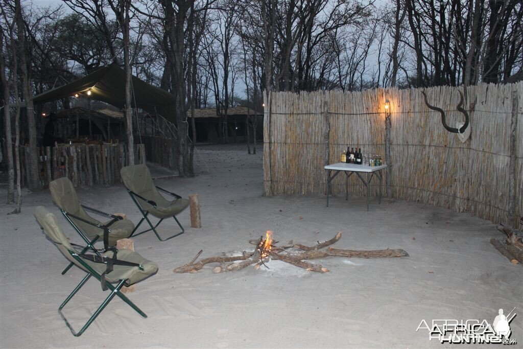 Camp fire in Caprivi Namibia