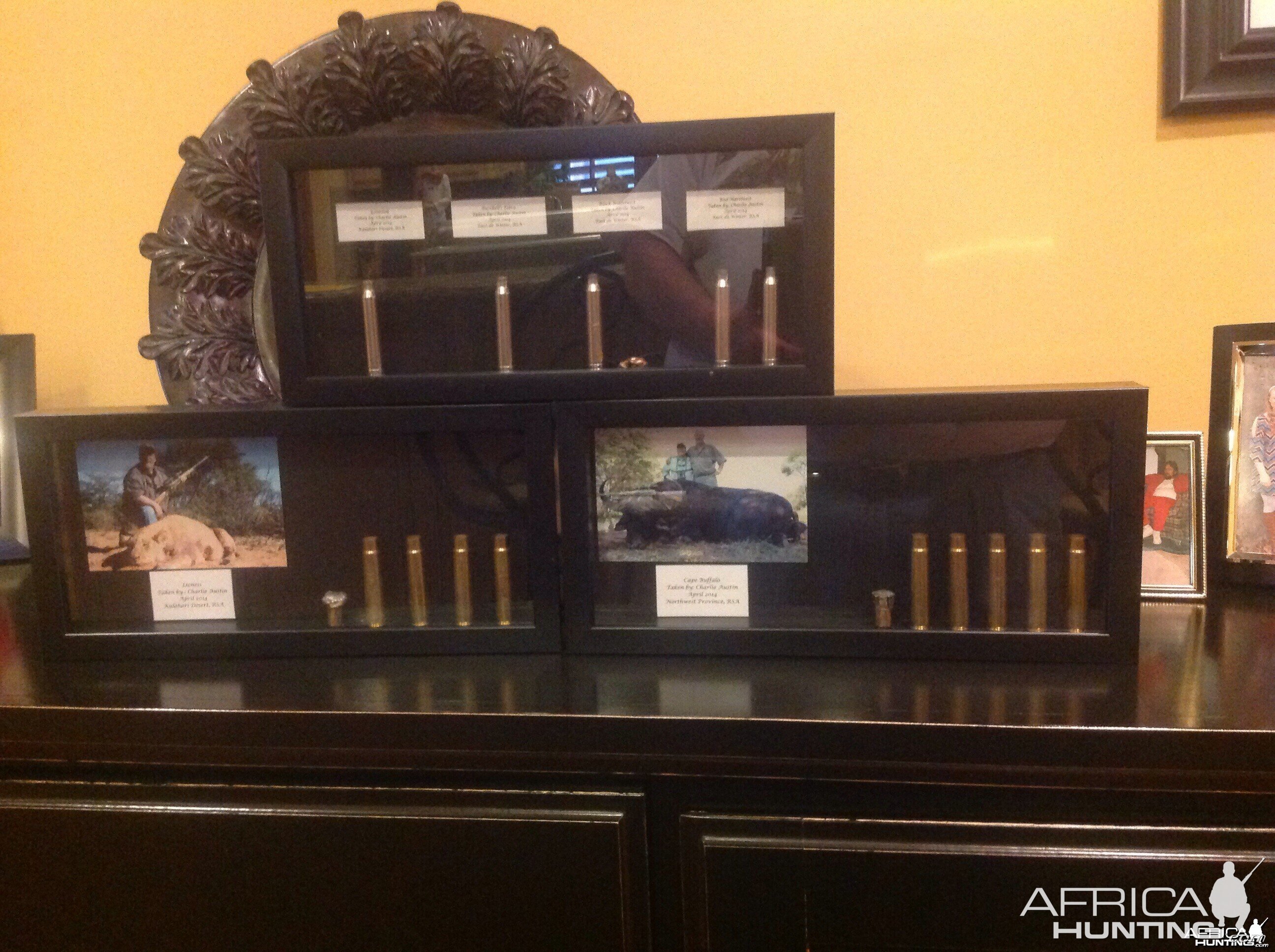 Shadow Box with brass and recovered bullets