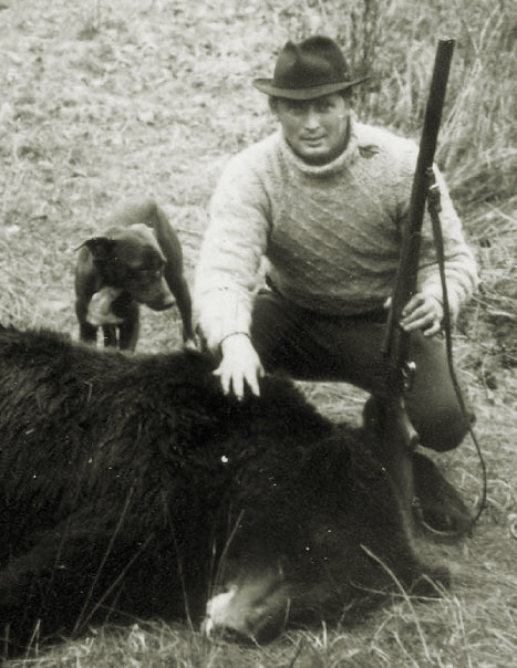 1950s Carpathian brown bear hunt in Romania. Note he was shot with slug from a 12 gauge shotgun.jpg