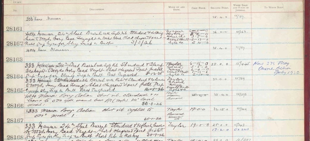 Brightened - Jeffery Firearms Ledger for .333 Jeffery Serial 28168 (JPG).jpg