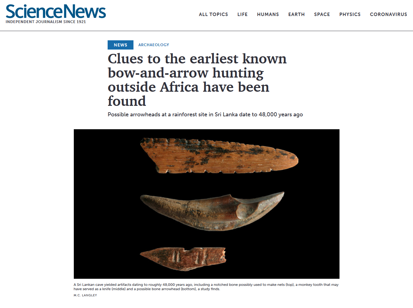 Clues to the earliest known bow-and-arrow hunting outside Africa have been found.png