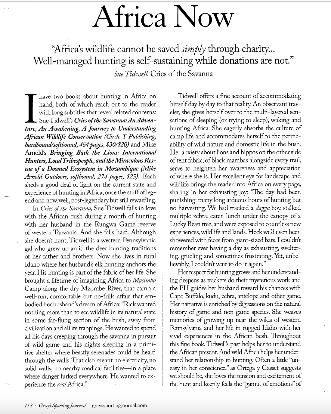 Gray's Sporting Journal-Sue Tidwell Review-pg2-wildlife conservation.png