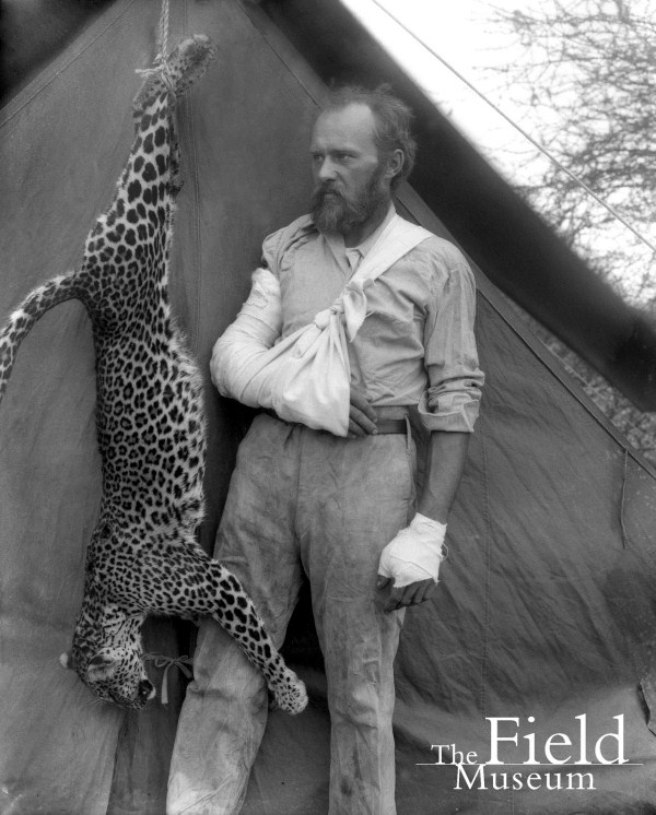 Meet Carl Akeley. He posed with the leopard he killed with his bare hands after it attacked him .jpg