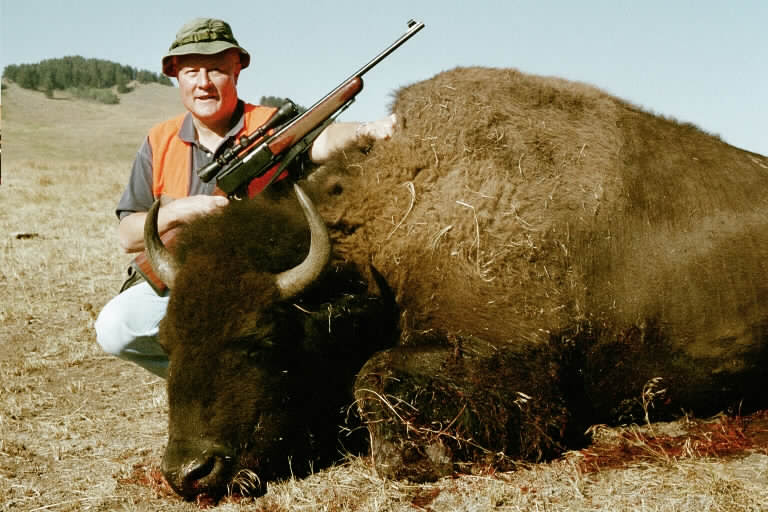 Montana buffalo with my buddy.JPG