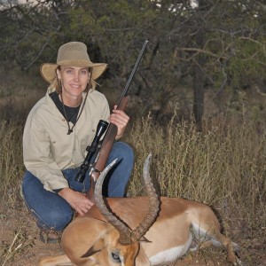 My wife with her first ever animal