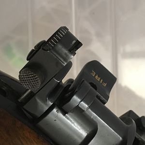 Cocking piece mounted ghost ring on my 404 Jeffery Rifle