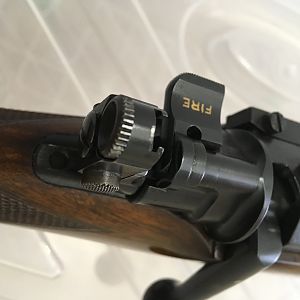 Cocking piece mounted ghost ring on my 404 Jeffery Rifle