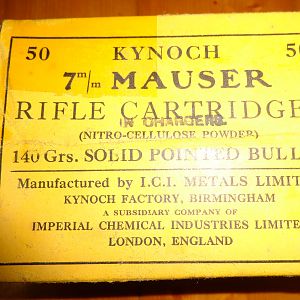 Kynoch 7 mm Mauser Cartridge