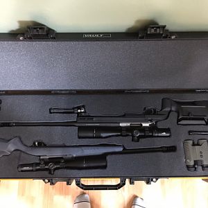 Hunting Rifles in Pelican double rifle case