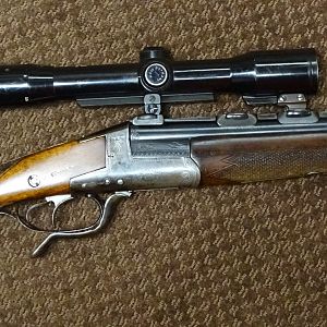 Greiffelt Suhl  O/U combination Gun, 9,3x72R, 16 ga. with .22 long rifle insert barrel