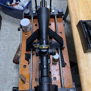 Built a bore sighting and scope leveling bench