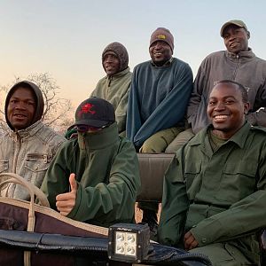Looking for buffalo tracks in Zimbabwe