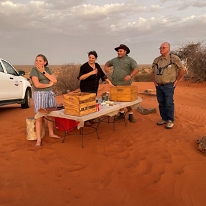 Sundowners on the red dunes of Namibia.