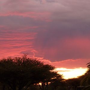 Sunset at Ozondjahe Hunting Safaris in Namibia