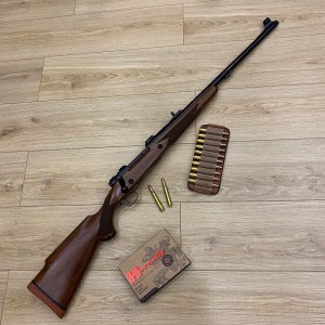 .375 H&H. Winchester Model 70 Classic Super Express Rifle & Hornady Ammunition