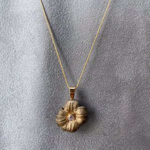 Gold Plated Bullet With Diamond Necklace