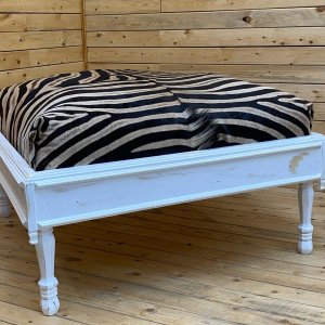 Zebra Skin Ottoman Taxidermy