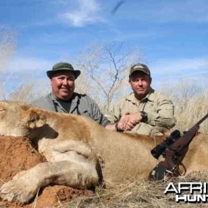 Lioness hunted with PH Hein Uys