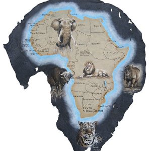 Africa Map Printed On Elephant Ear