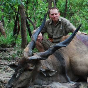 48 inch Eland hunted in CAR with Central African Wildlife Adventures