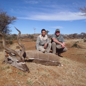 My kudu with PH Ivan and tracker Richard