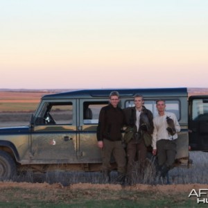 Me and two good friends hunting in Spain with Falcons