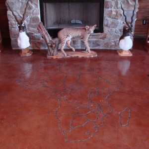 Trophy Room - Africa etched in floor