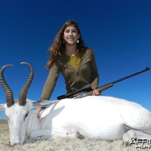 White Springbok hunted with Wintershoek Johnny Vivier Safaris