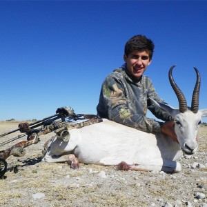 White Springbok hunted with Wintershoek Johnny Vivier Safaris