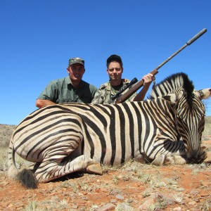 Burchell's Zebra hunted with Wintershoek Johnny Vivier Safaris