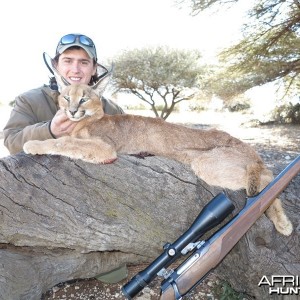 Caracal hunted with Wintershoek Johnny Vivier Safaris