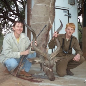 Mom and I with her first kudu bul