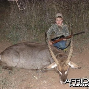 This is my god son with his waterbuck what a trip