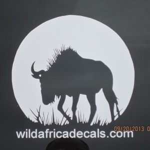 Silhouette Blue Wildebeest Decal Stickers