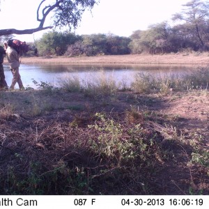 Checking Leopard Bait Trail Camera