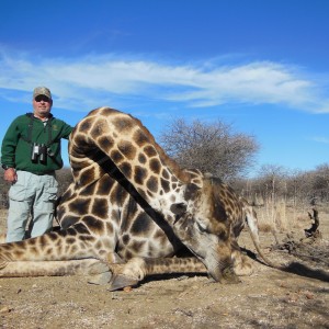 Giraffe hunted with Ozondjahe Hunting Safaris in Namibia