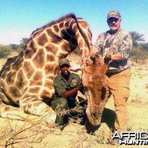 Giraffe hunted at Westfalen Hunting Safaris Namibia