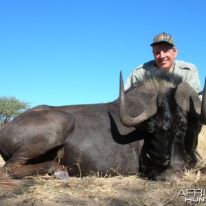 Black Wildebeest hunted with Ozondjahe Hunting Safaris in Namibia