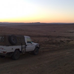 Land Cruiser and a beautiful view