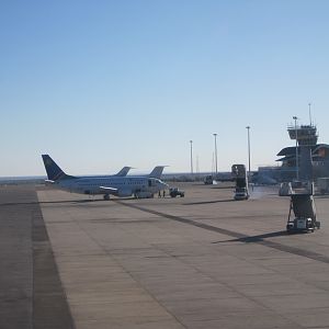 Tarmac arrival at the International Airport in Windhoek, Namibia