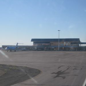 Taxing arrival to the International Airport in Windhoek, Namibia