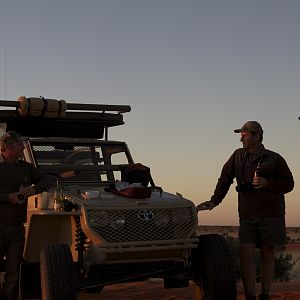 Hunting Vehicle doing Sun Downer in the Kalahari